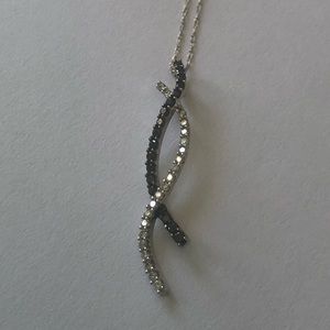 Black & White Diamond Infinity Necklace